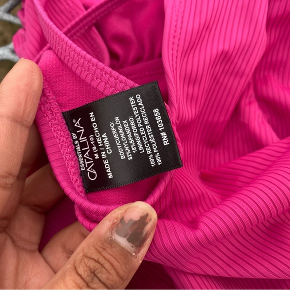 Pink Striped Women's One Piece - Picture 3 of 3